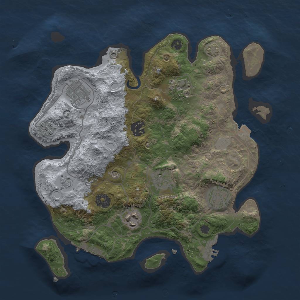 Rust Map: Procedural Map, Size: 3000, Seed: 8254363, 15 Monuments