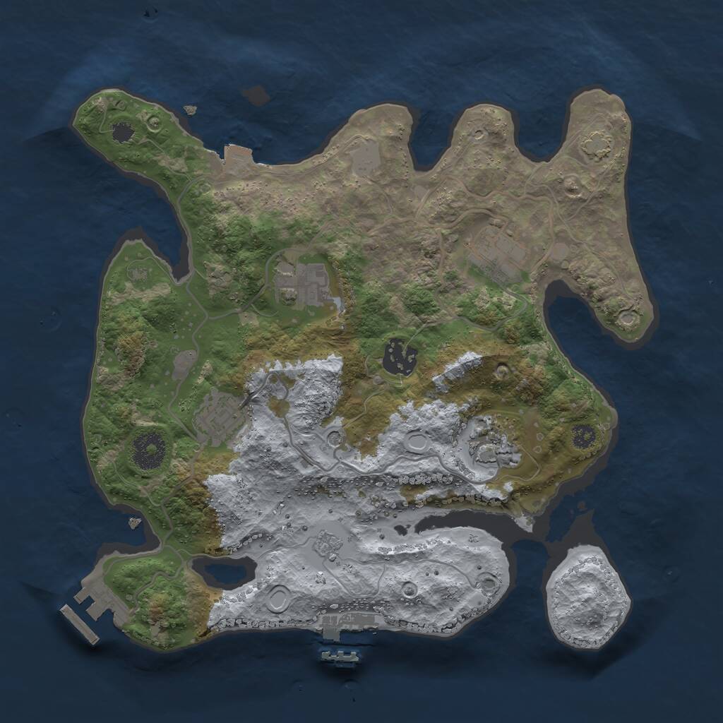 Rust Map: Procedural Map, Size: 3000, Seed: 1264863984, 11 Monuments