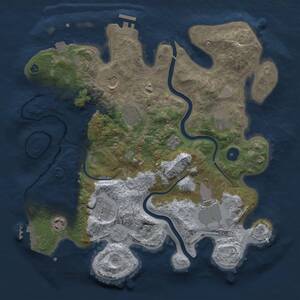 Thumbnail Rust Map: Procedural Map, Size: 3500, Seed: 122838382, 13 Monuments