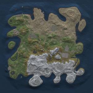 Thumbnail Rust Map: Procedural Map, Size: 3500, Seed: 122838382, 18 Monuments