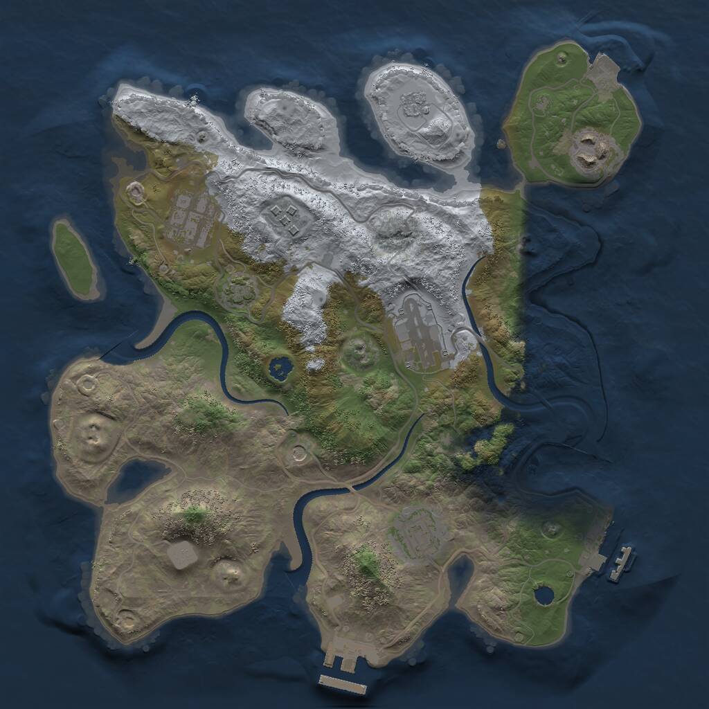 Rust Map: Procedural Map, Size: 3000, Seed: 216403, 11 Monuments