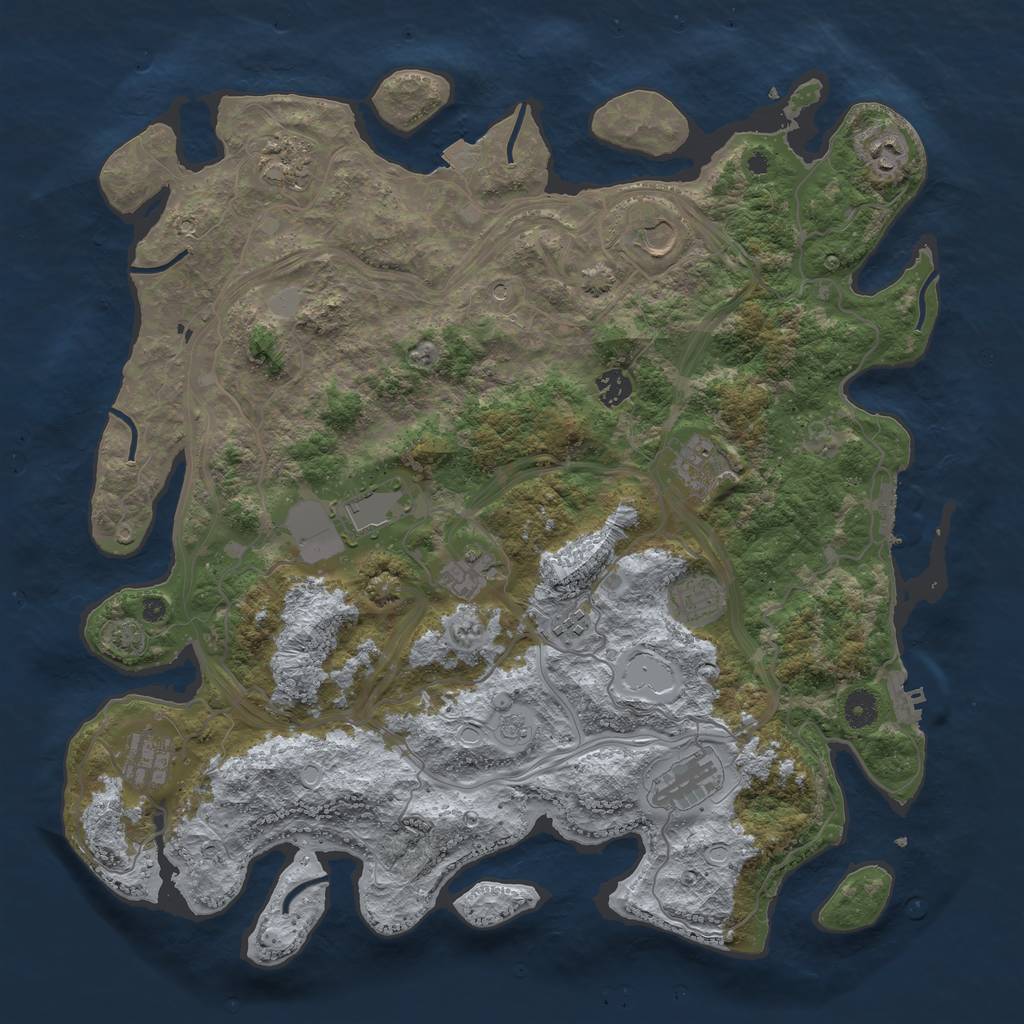 Rust Map: Procedural Map, Size: 4300, Seed: 651651, 19 Monuments