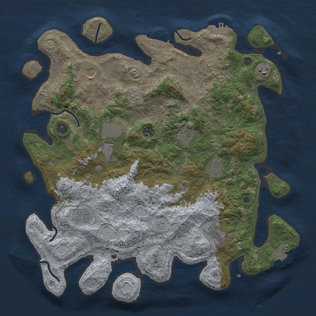 Rust Map: Procedural Map, Size: 4200, Seed: 1223, 17 Monuments