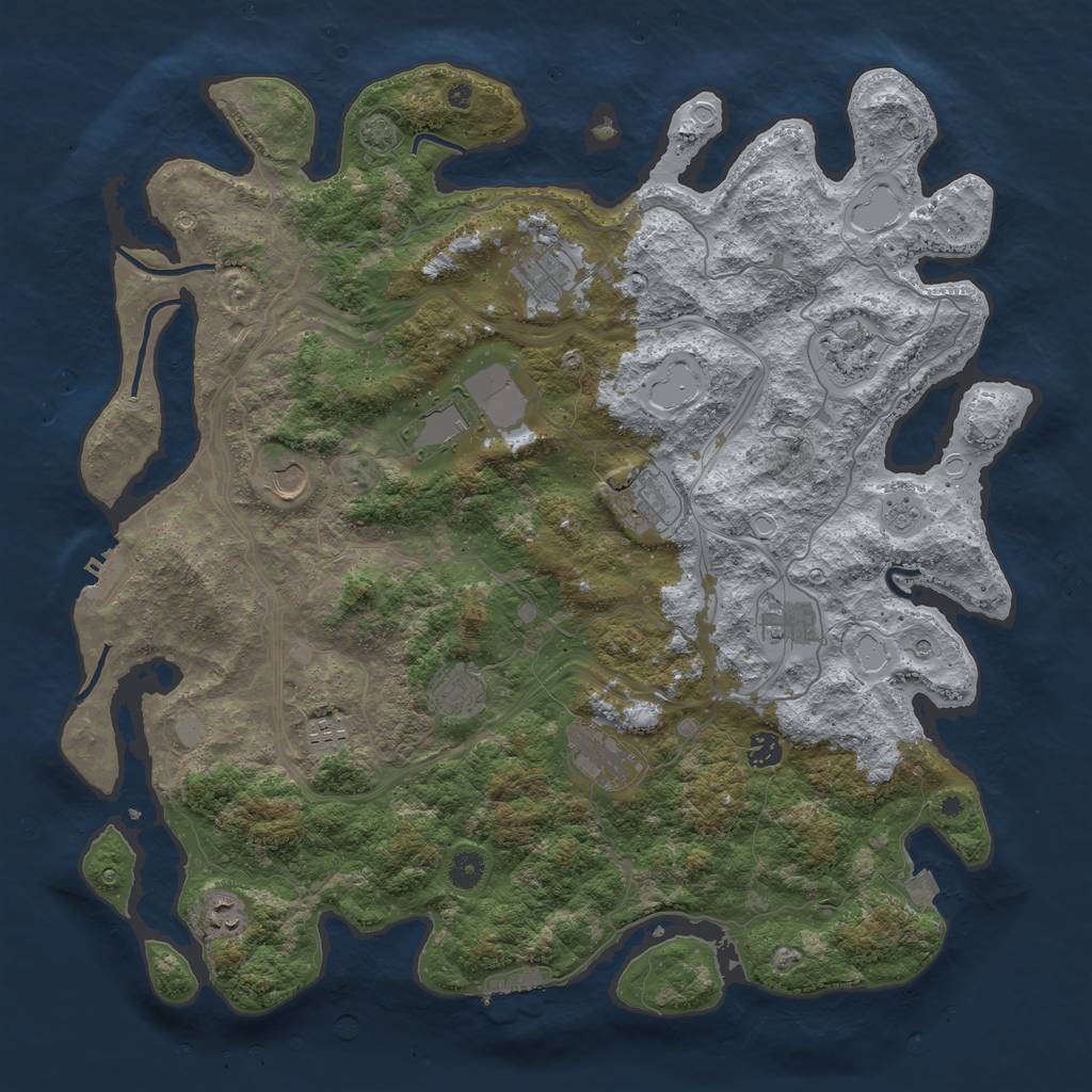 Rust Map: Procedural Map, Size: 4500, Seed: 277092017, 19 Monuments
