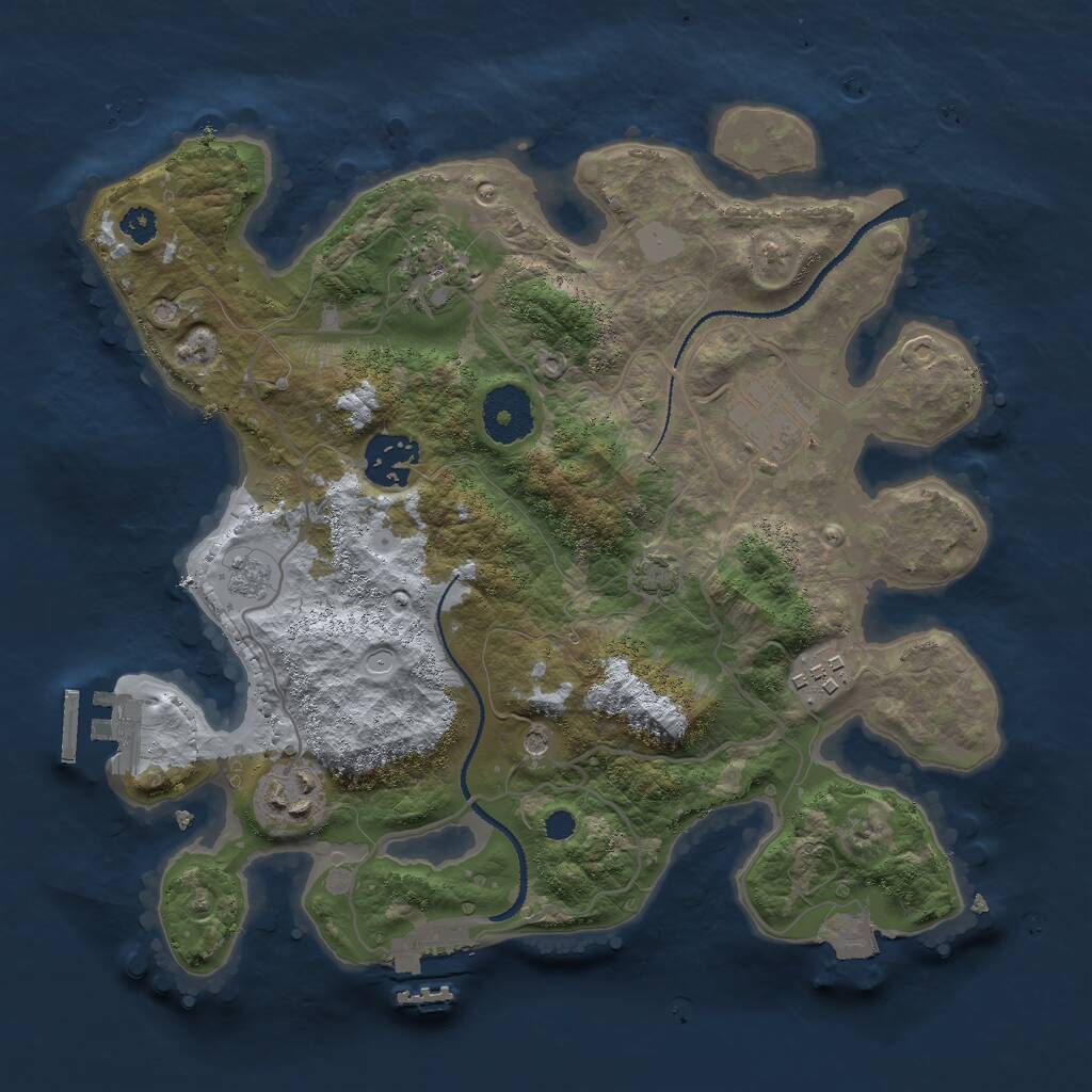 Rust Map: Procedural Map, Size: 3000, Seed: 13213, 11 Monuments