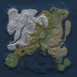 Thumbnail Rust Map: Procedural Map, Size: 3500, Seed: 2384825, 13 Monuments