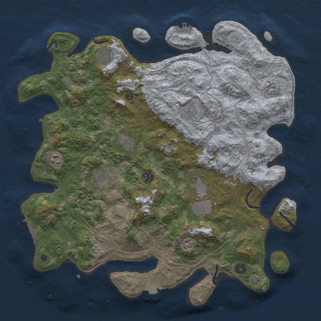 Rust Map: Procedural Map, Size: 4250, Seed: 35, 17 Monuments