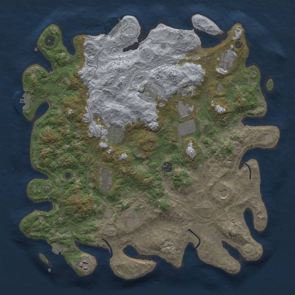Rust Map: Procedural Map, Size: 4250, Seed: 1143602810, 18 Monuments