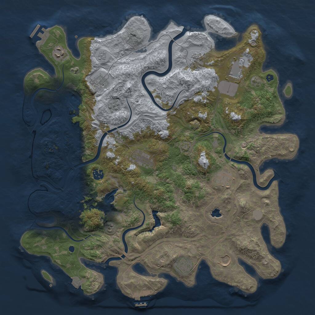 Rust Map: Procedural Map, Size: 4250, Seed: 1143602810, 16 Monuments