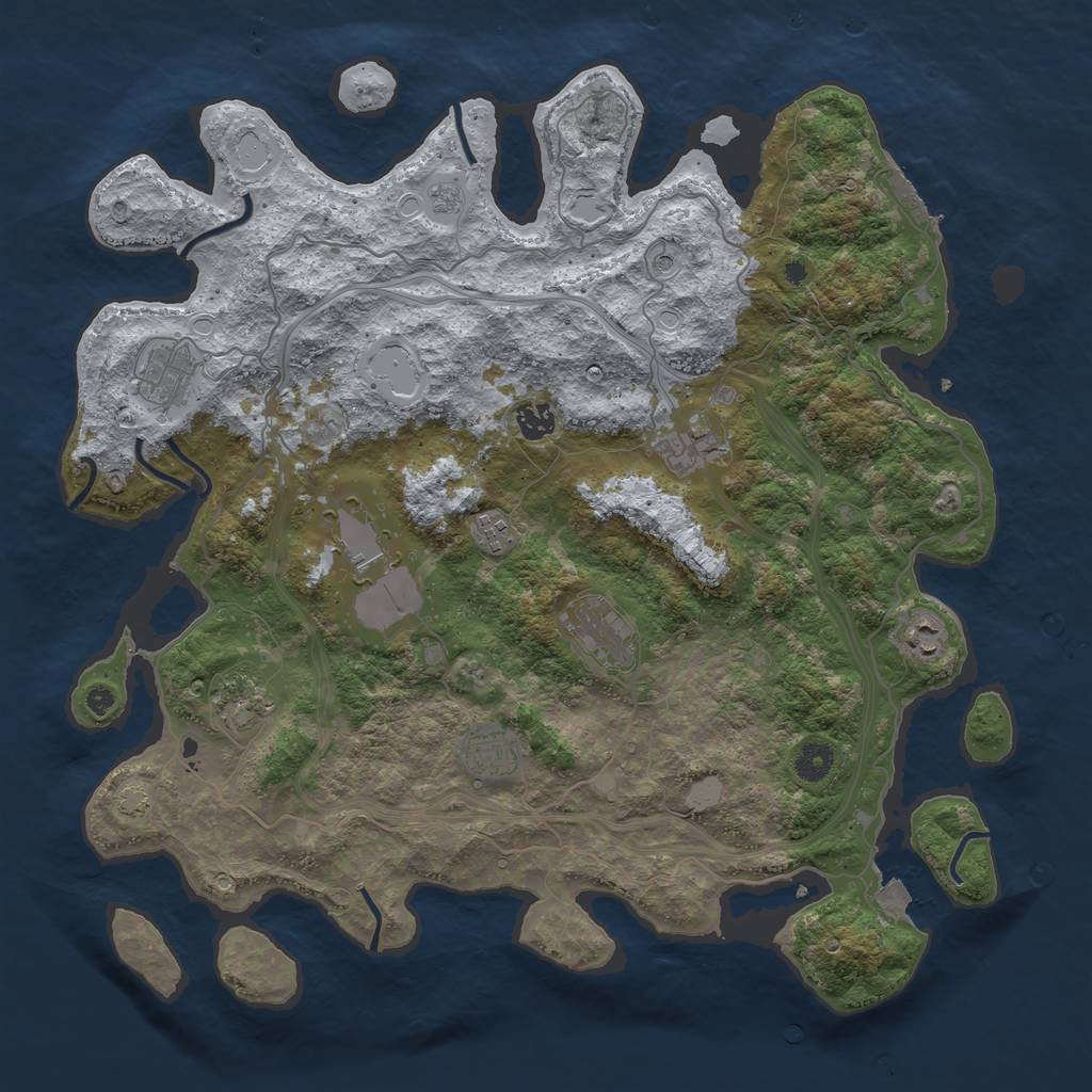 Rust Map: Procedural Map, Size: 4250, Seed: 954280824, 16 Monuments