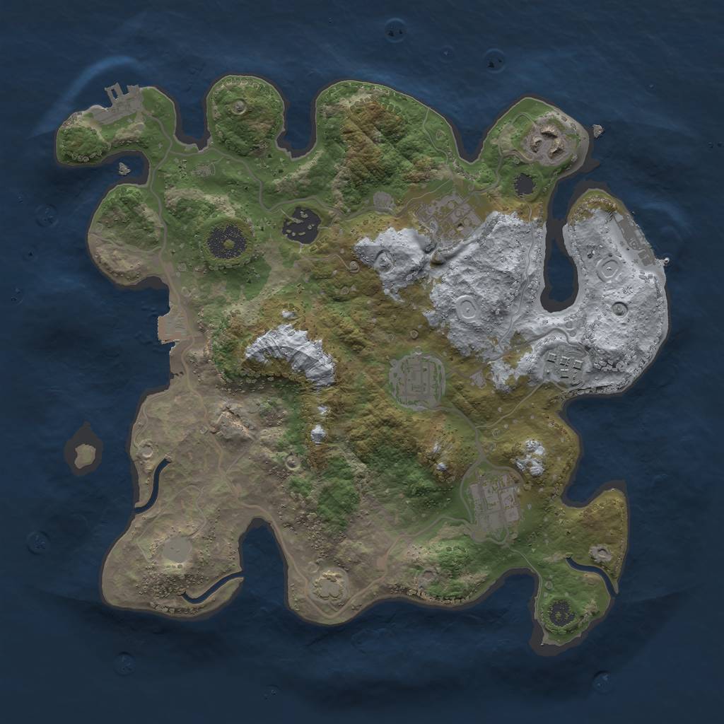 Rust Map: Procedural Map, Size: 3000, Seed: 11726, 12 Monuments