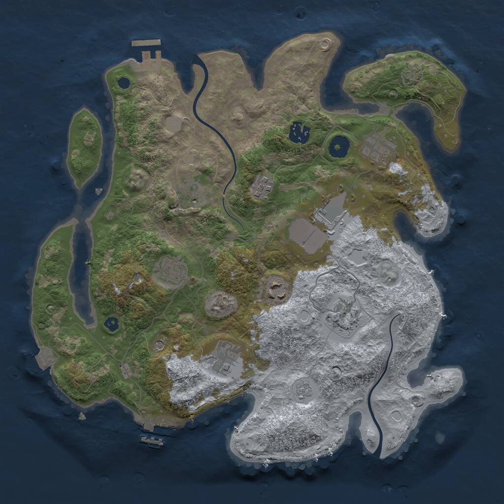 Rust Map: Procedural Map, Size: 3500, Seed: 78983201, 15 Monuments