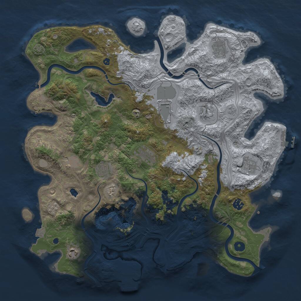 Rust Map: Procedural Map, Size: 4250, Seed: 82948471, 16 Monuments