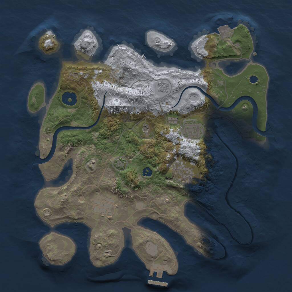 Rust Map: Procedural Map, Size: 3000, Seed: 620277165, 8 Monuments