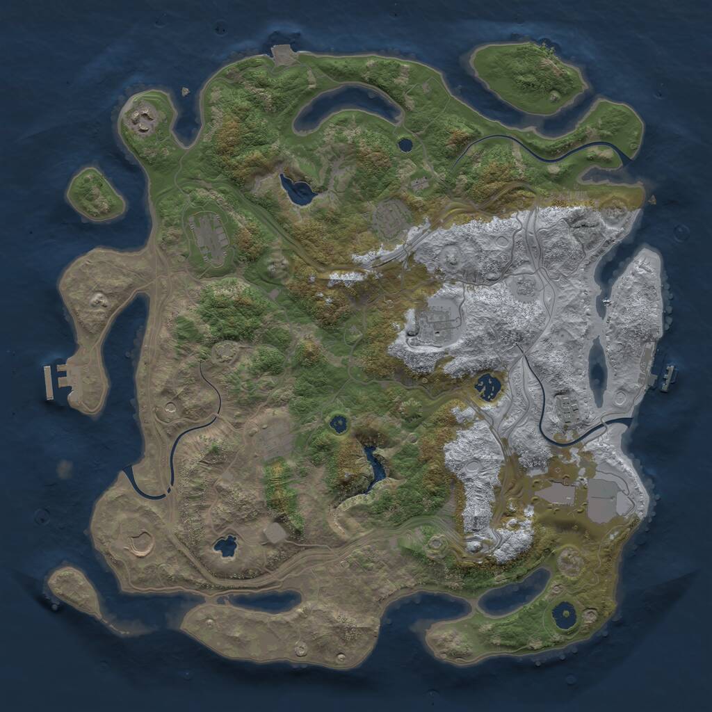 Rust Map: Procedural Map, Size: 4250, Seed: 1561435513, 15 Monuments