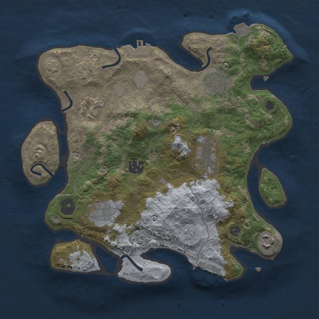 Rust Map: Procedural Map, Size: 3000, Seed: 2023161595, 15 Monuments