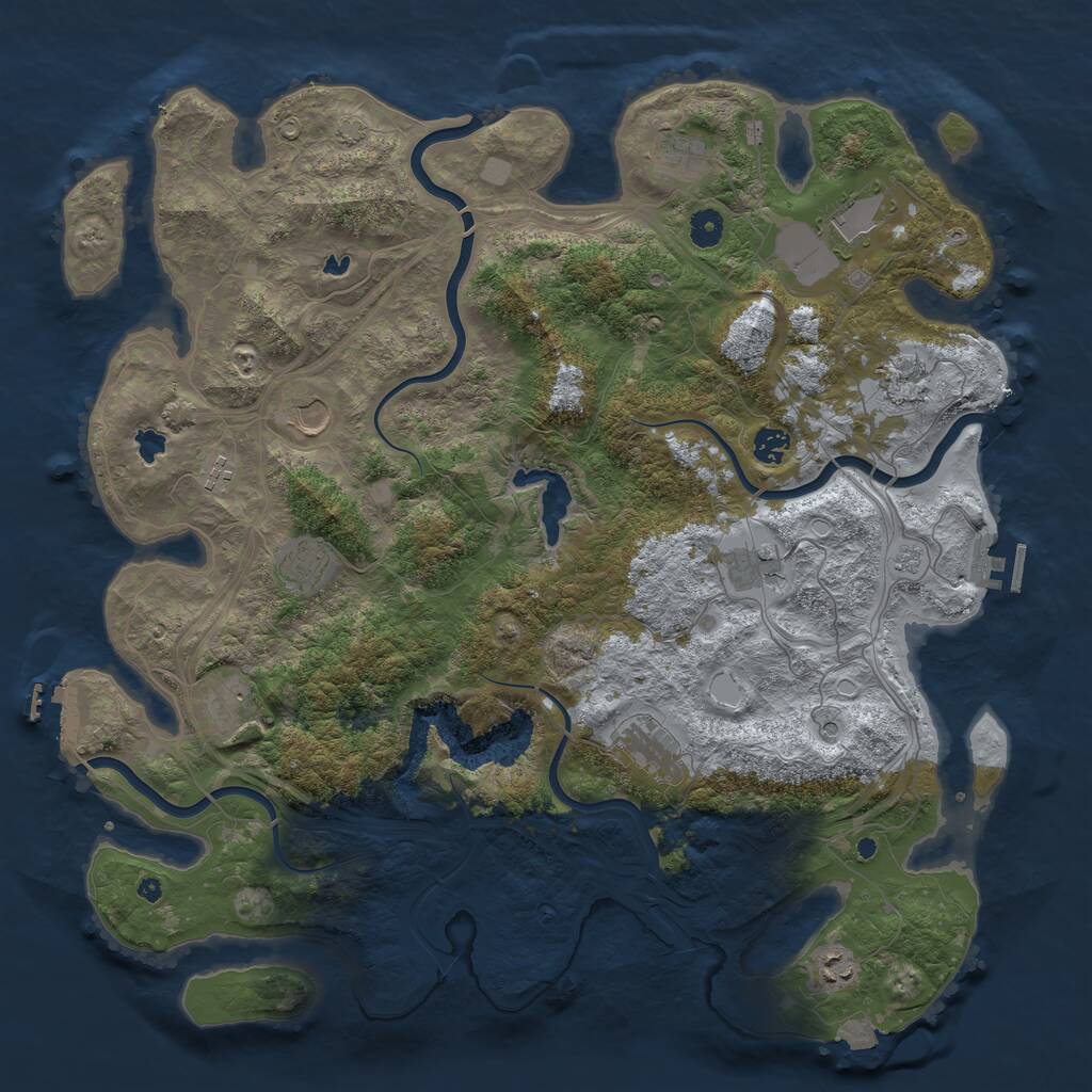 Rust Map: Procedural Map, Size: 4500, Seed: 784536, 17 Monuments