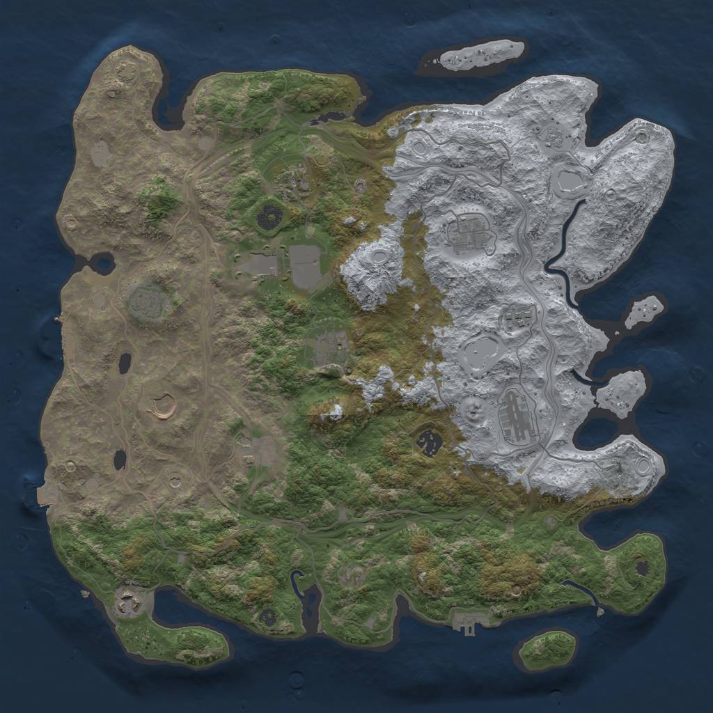 Rust Map: Procedural Map, Size: 4250, Seed: 36641197, 19 Monuments