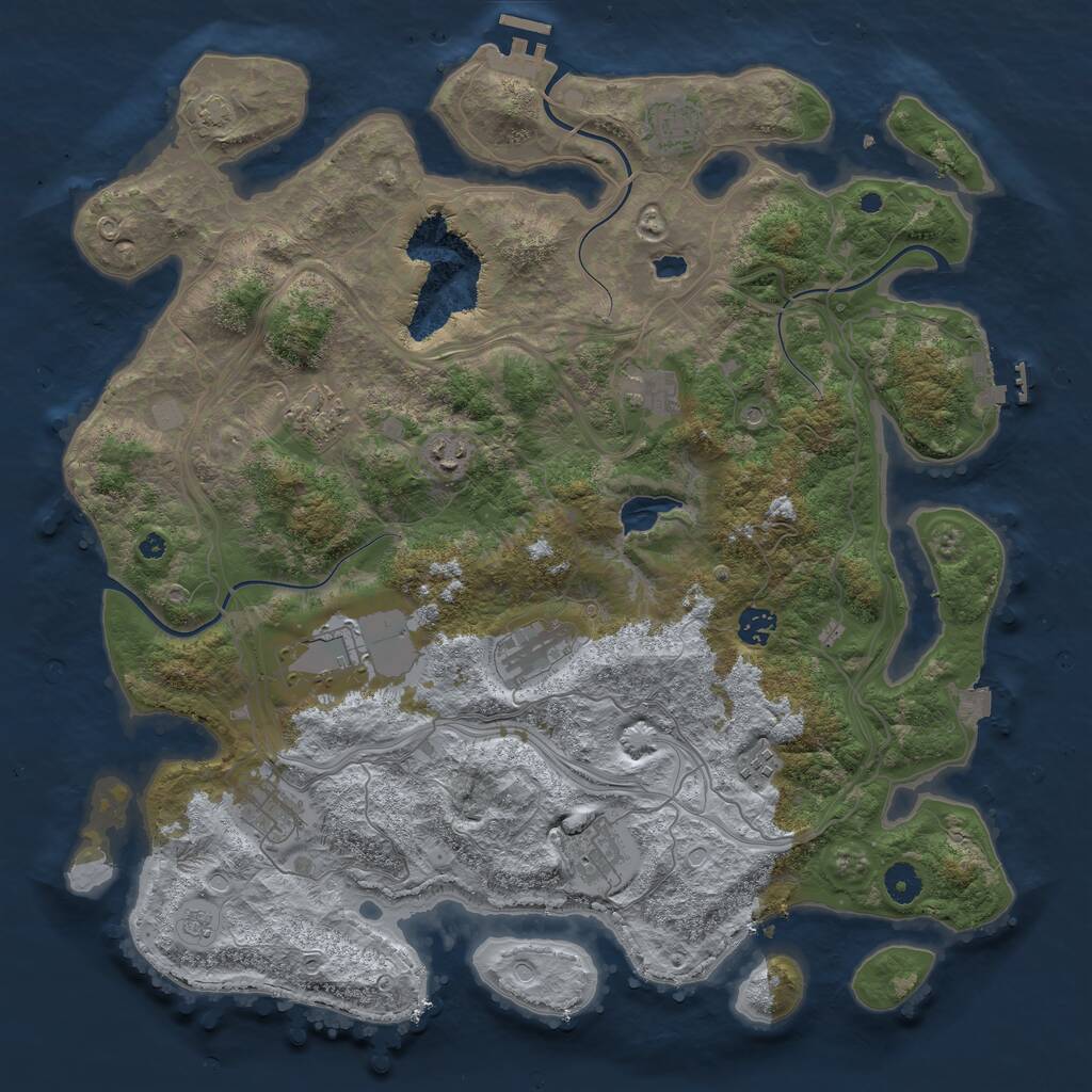 Rust Map: Procedural Map, Size: 4250, Seed: 1864792098, 16 Monuments