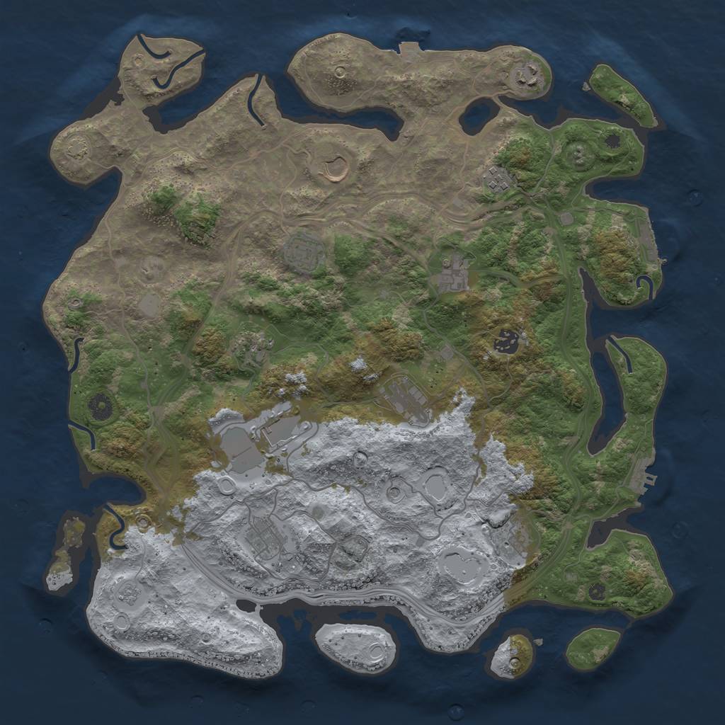 Rust Map: Procedural Map, Size: 4250, Seed: 1864792098, 19 Monuments