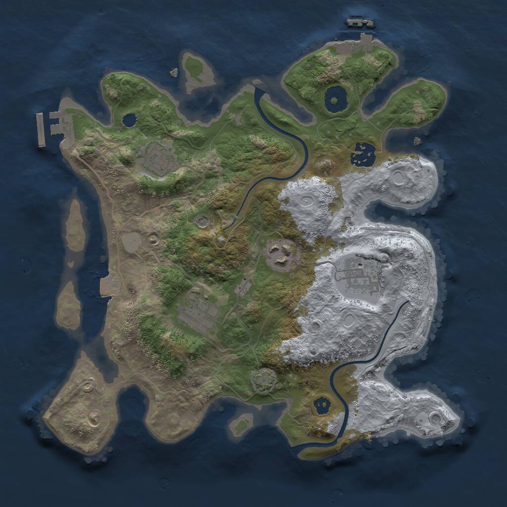Rust Map: Procedural Map, Size: 3000, Seed: 792452, 10 Monuments