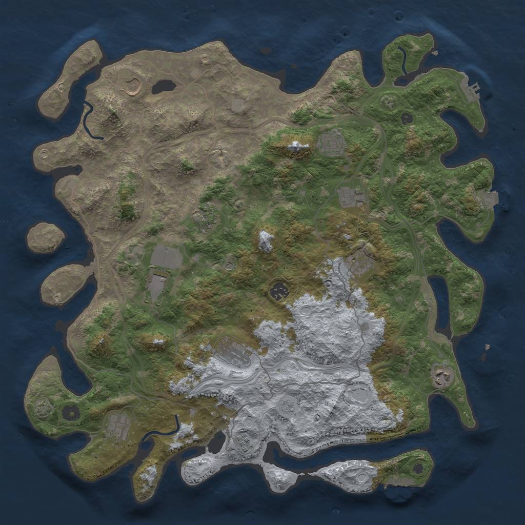 Rust Map: Procedural Map, Size: 4500, Seed: 17364555, 19 Monuments