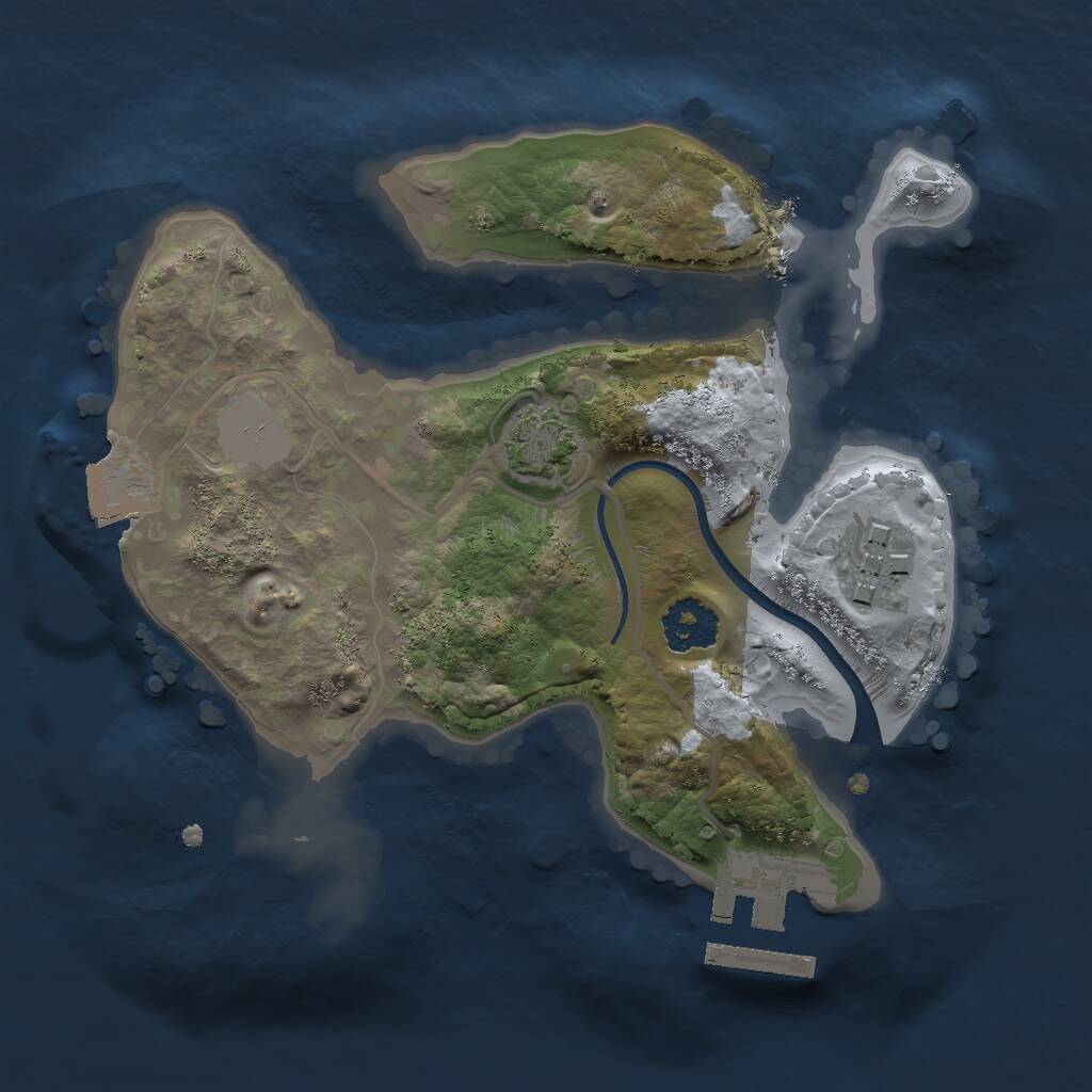 Rust Map: Procedural Map, Size: 2000, Seed: 171857197, 4 Monuments