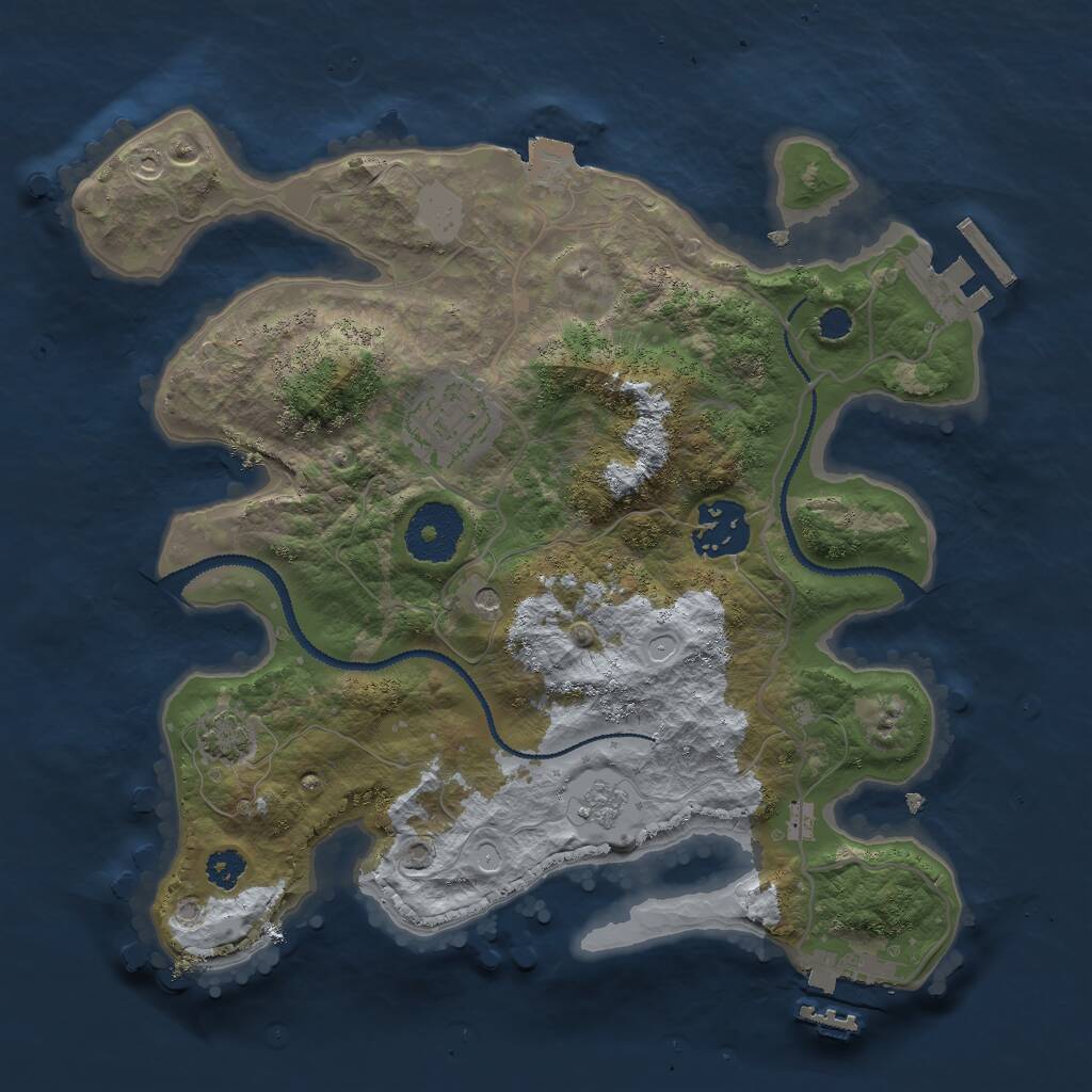 Rust Map: Procedural Map, Size: 2800, Seed: 1534921349, 8 Monuments