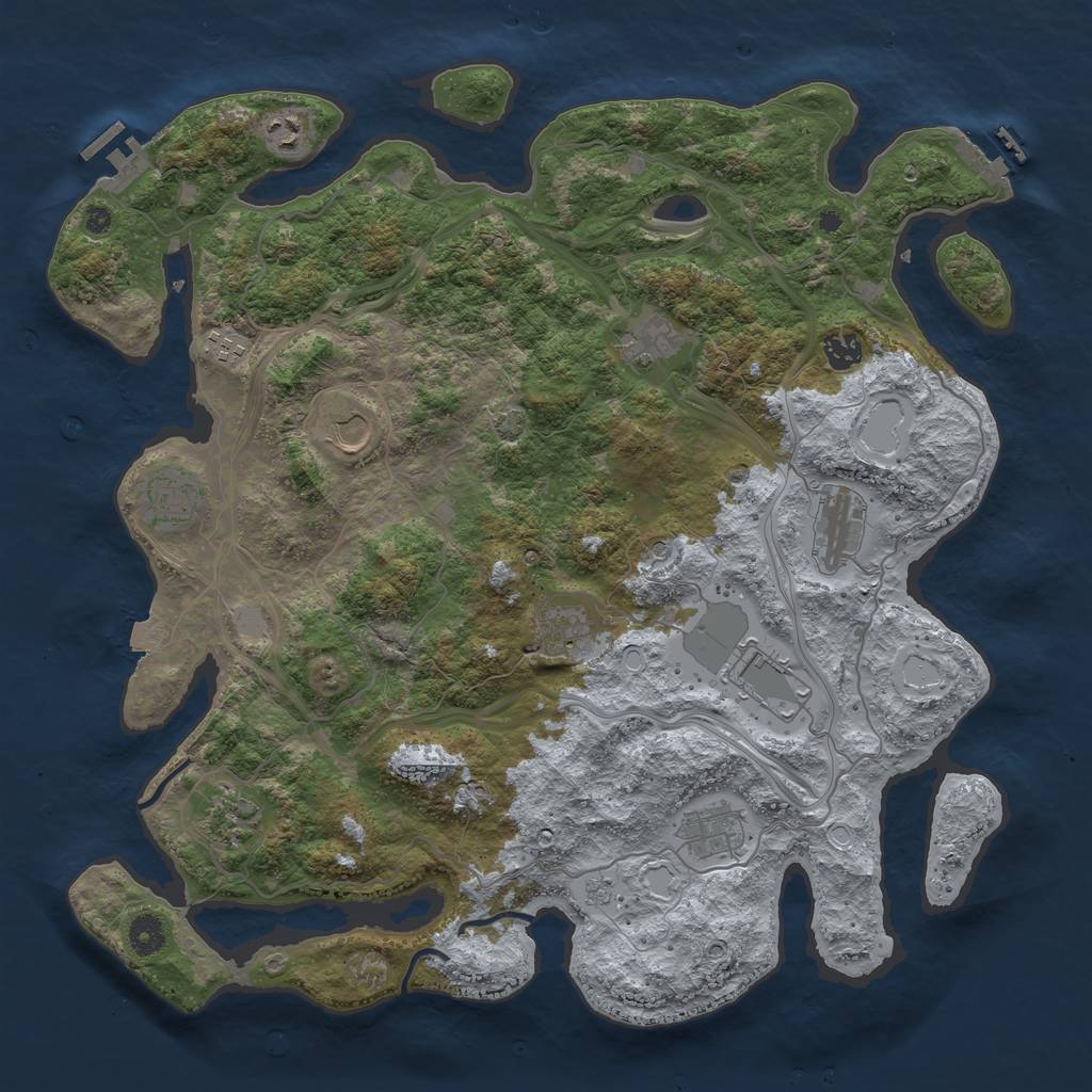 Rust Map: Procedural Map, Size: 4250, Seed: 1027169316, 19 Monuments