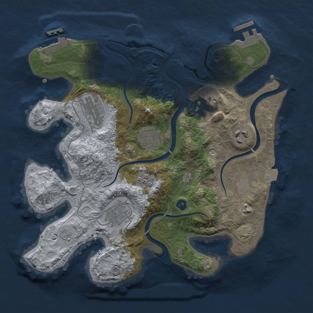 Rust Map: Procedural Map, Size: 3000, Seed: 84499, 12 Monuments