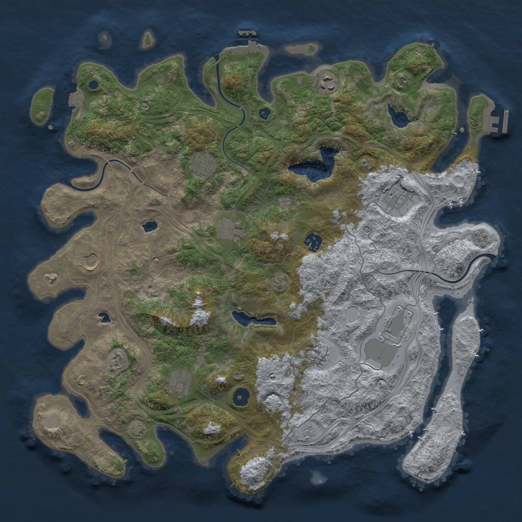 Rust Map: Procedural Map, Size: 4500, Seed: 706445707, 16 Monuments