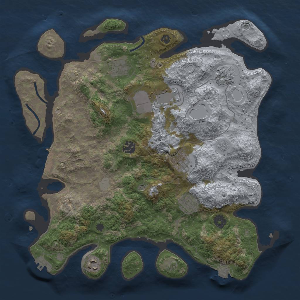 Rust Map: Procedural Map, Size: 3500, Seed: 92997396, 15 Monuments
