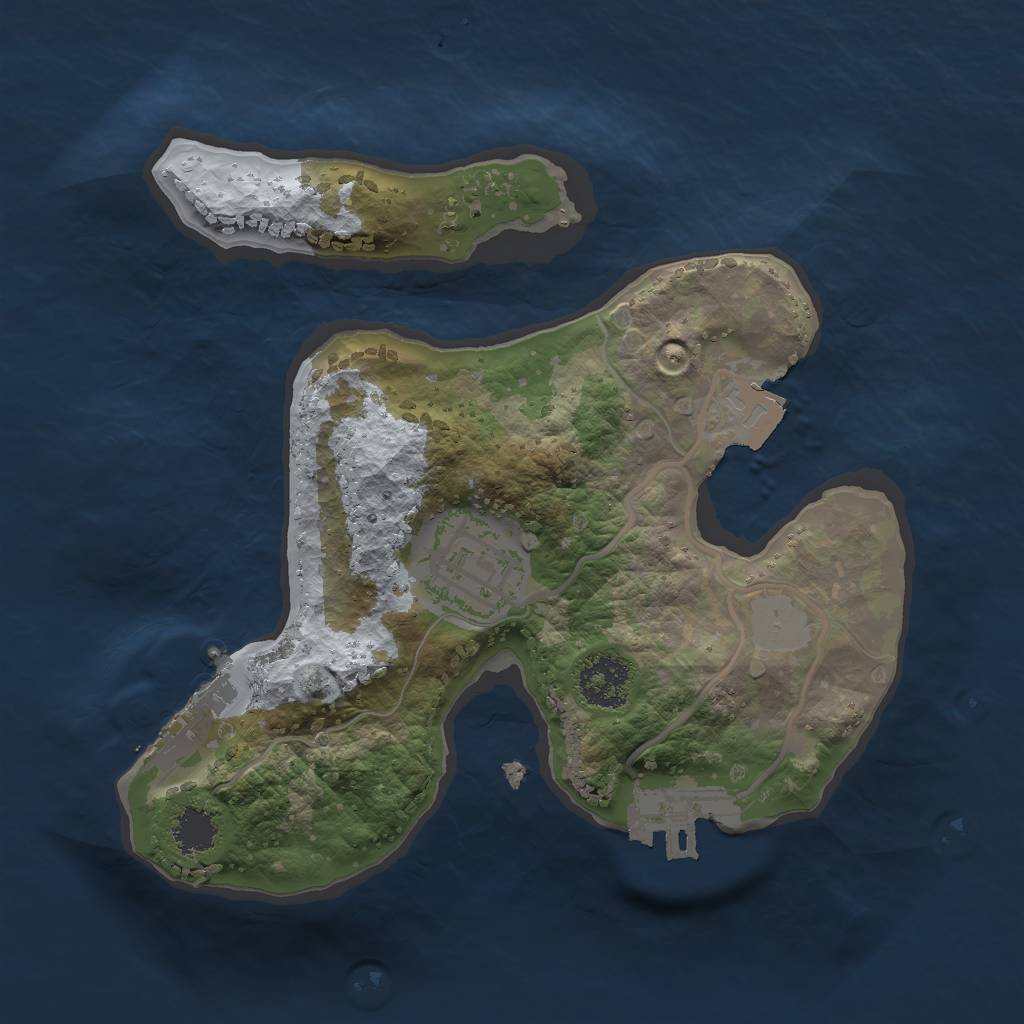 Rust Map: Procedural Map, Size: 2000, Seed: 483452821, 6 Monuments