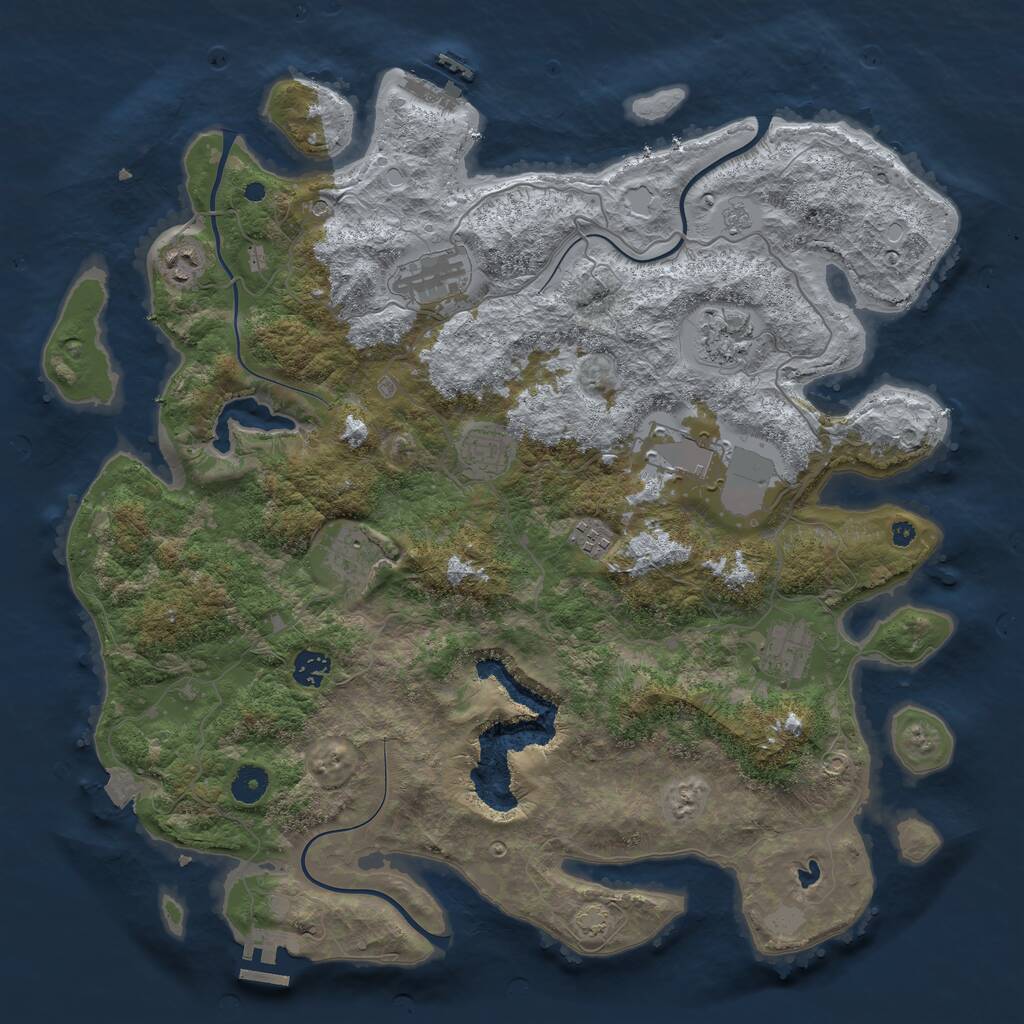 Rust Map: Procedural Map, Size: 4150, Seed: 1688, 15 Monuments