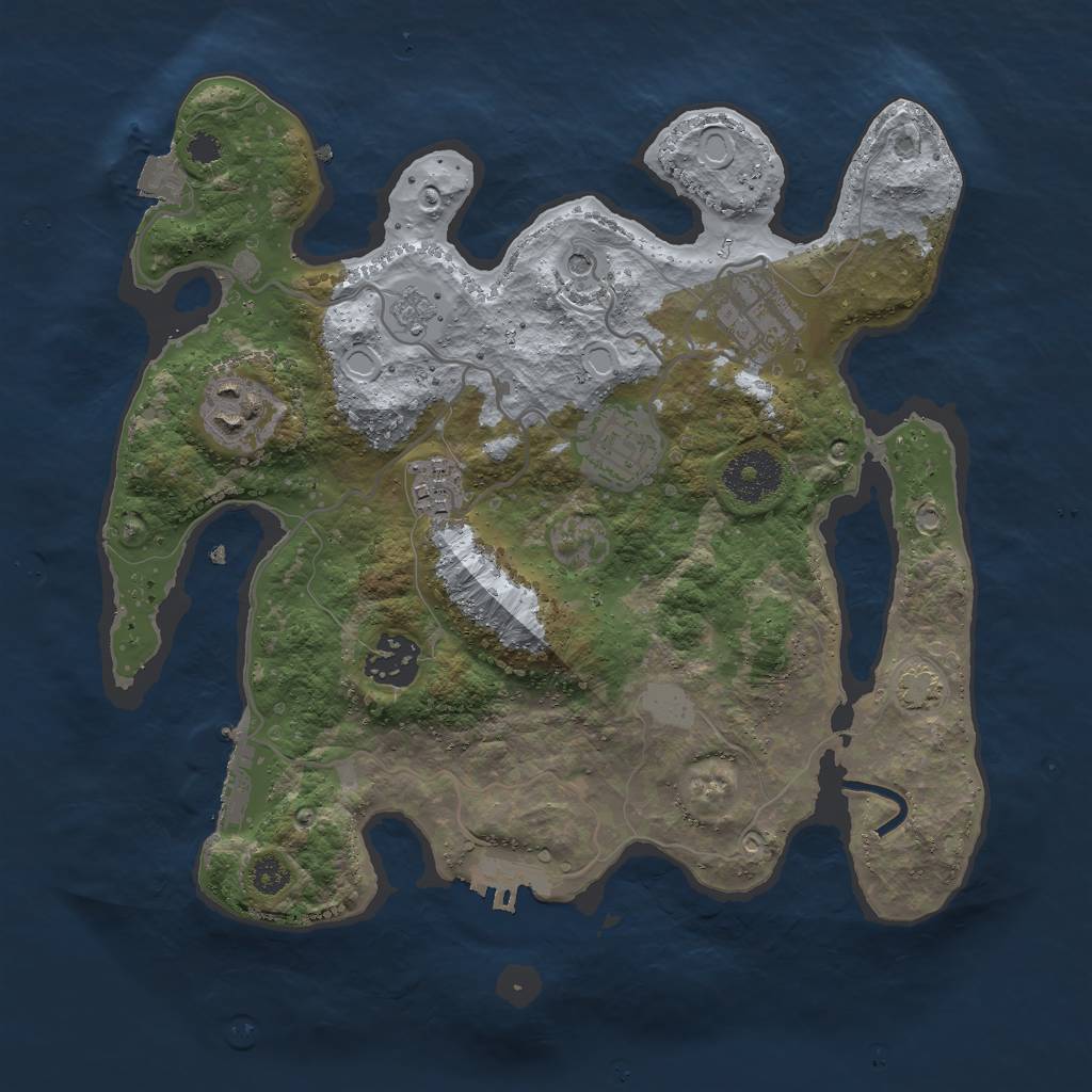 Rust Map: Procedural Map, Size: 3000, Seed: 1859196971, 13 Monuments