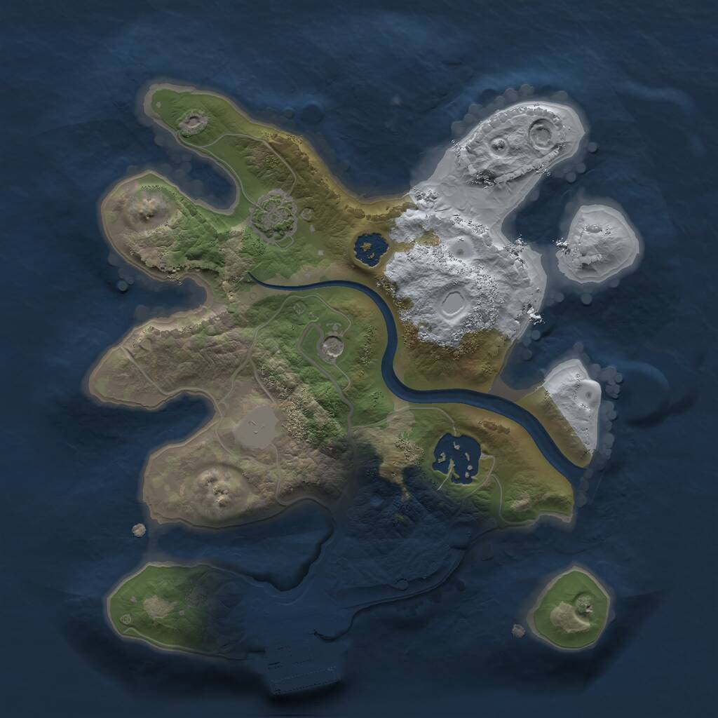 Rust Map: Procedural Map, Size: 2200, Seed: 1496913877, 5 Monuments