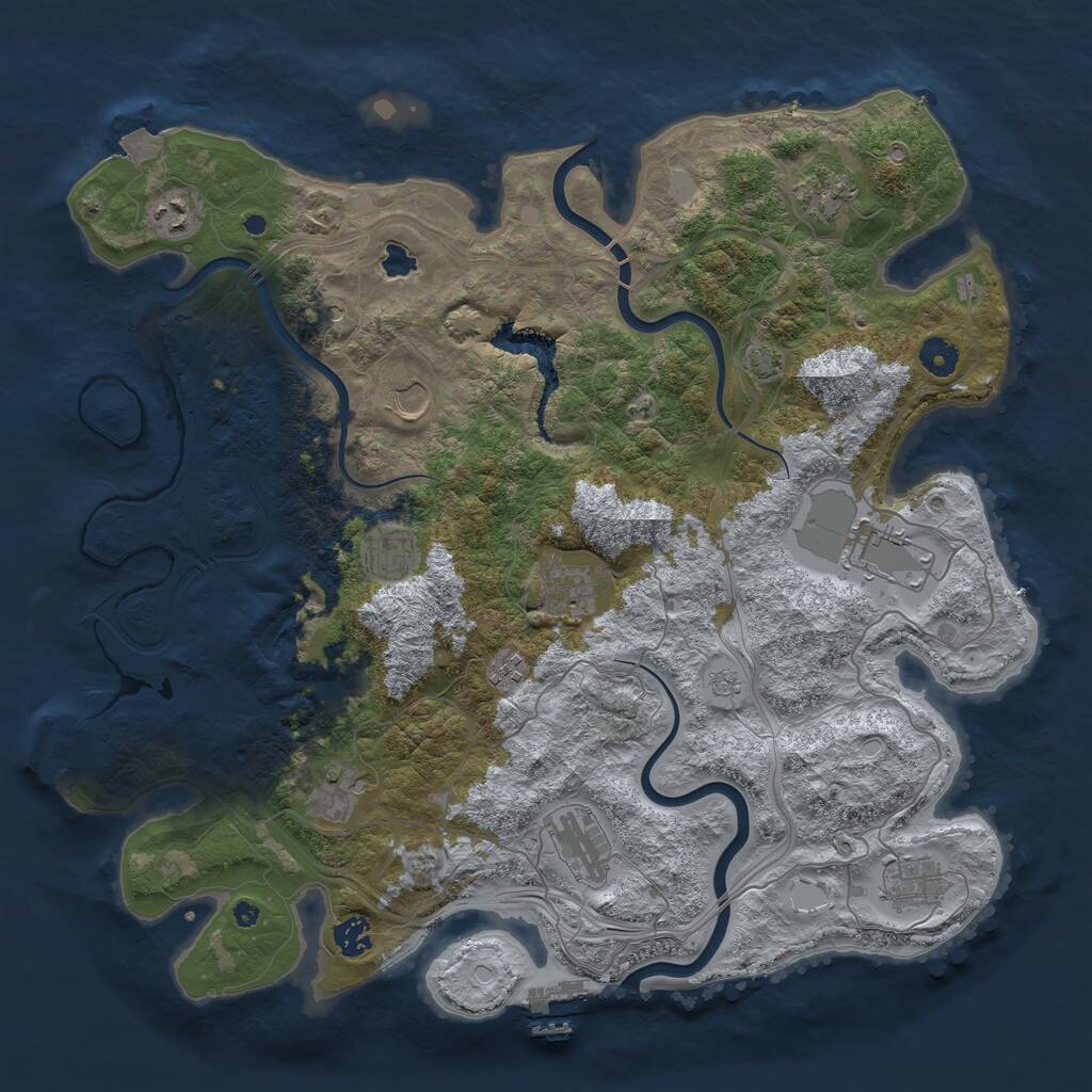 Rust Map: Procedural Map, Size: 4250, Seed: 4861661, 17 Monuments