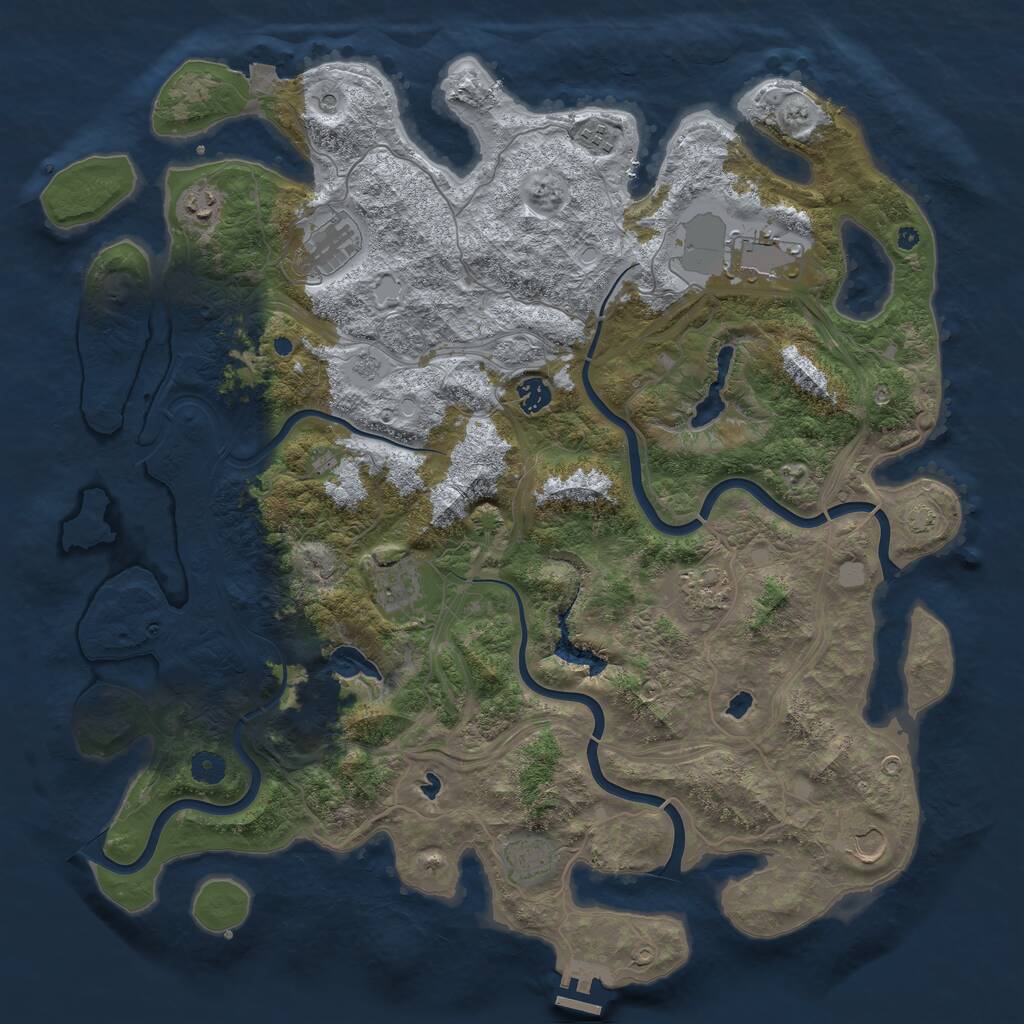 Rust Map: Procedural Map, Size: 4500, Seed: 1680761704, 14 Monuments