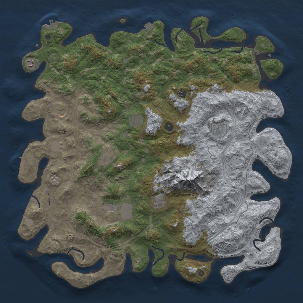 Rust Map: Procedural Map, Size: 5000, Seed: 5541478, 18 Monuments
