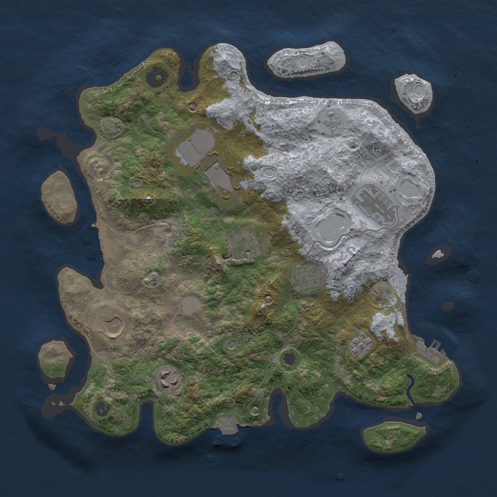 Rust Map: Procedural Map, Size: 3500, Seed: 1902593682, 15 Monuments