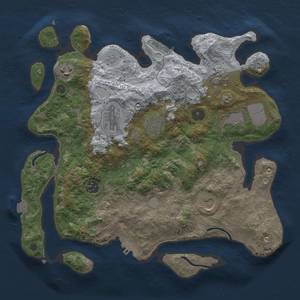 Thumbnail Rust Map: Procedural Map, Size: 3500, Seed: 396211504, 16 Monuments