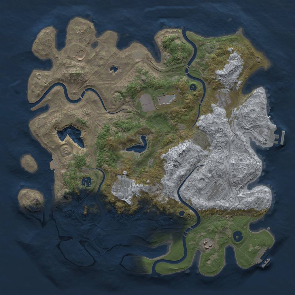Rust Map: Procedural Map, Size: 4250, Seed: 541397395, 15 Monuments