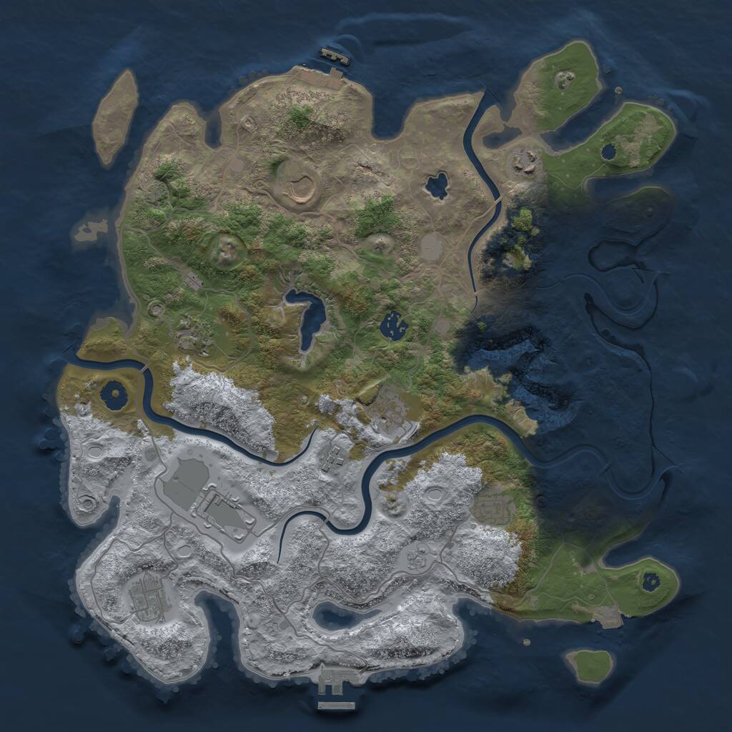 Rust Map: Procedural Map, Size: 4000, Seed: 1900843239, 15 Monuments