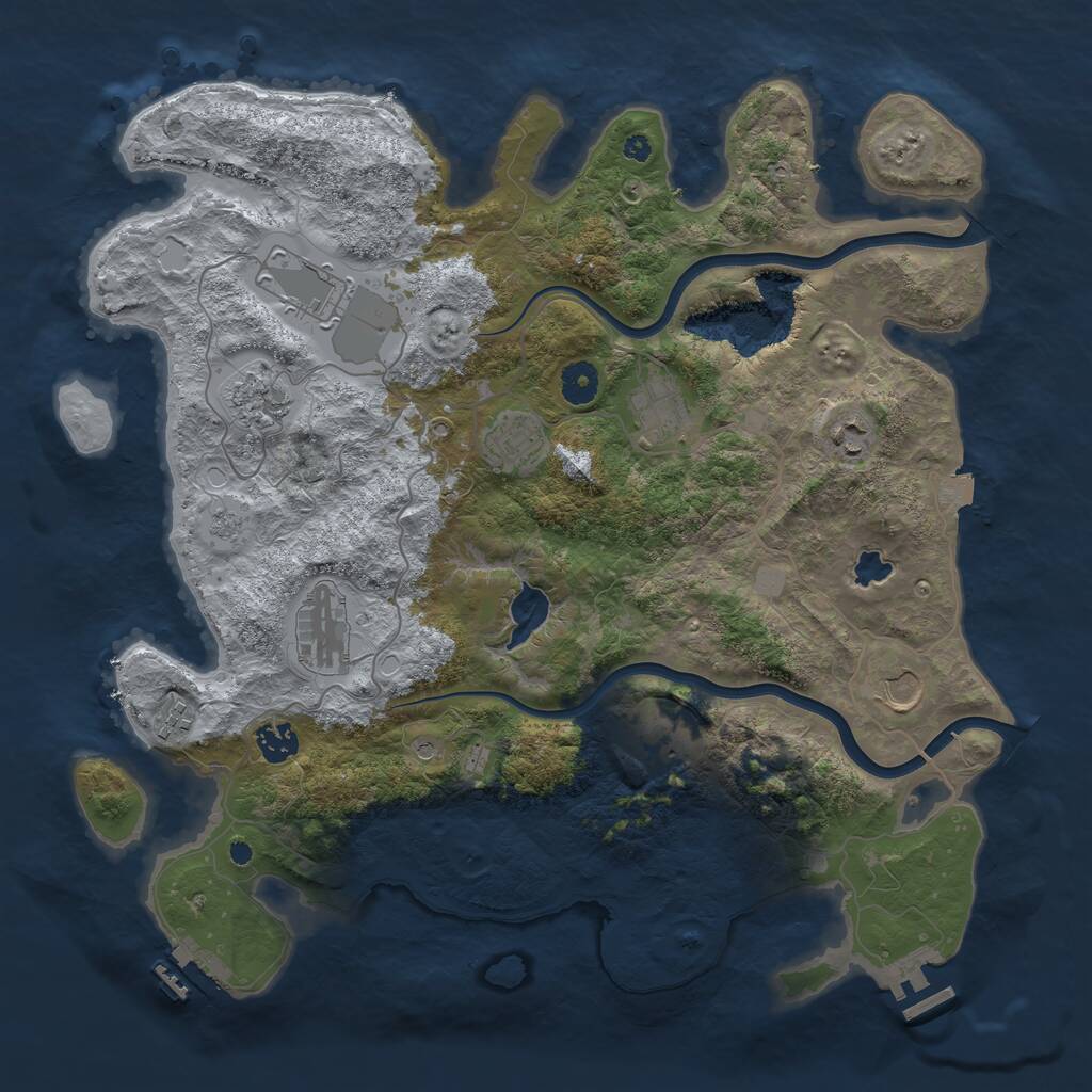 Rust Map: Procedural Map, Size: 4000, Seed: 447931367, 16 Monuments