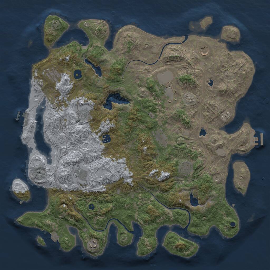 Rust Map: Procedural Map, Size: 4500, Seed: 1359732410, 16 Monuments