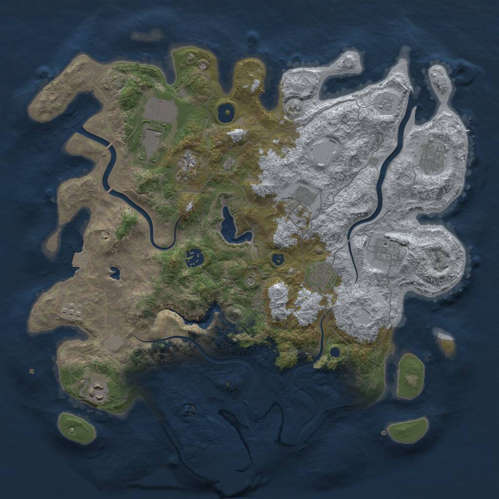 Rust Map: Procedural Map, Size: 4000, Seed: 1427822680, 14 Monuments