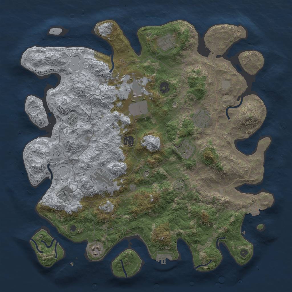 Rust Map: Procedural Map, Size: 4000, Seed: 1316109859, 15 Monuments