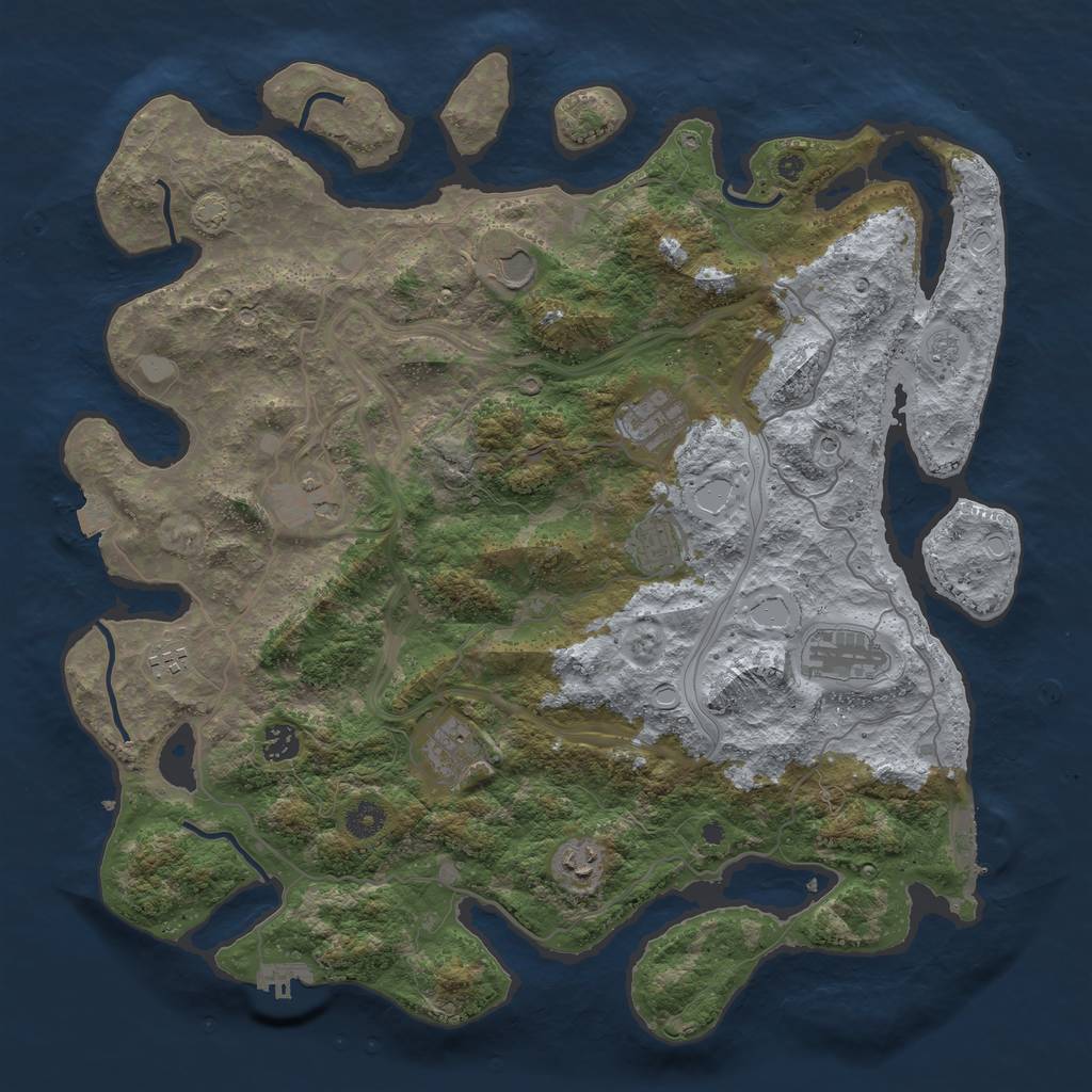 Rust Map: Procedural Map, Size: 4250, Seed: 77165265, 17 Monuments
