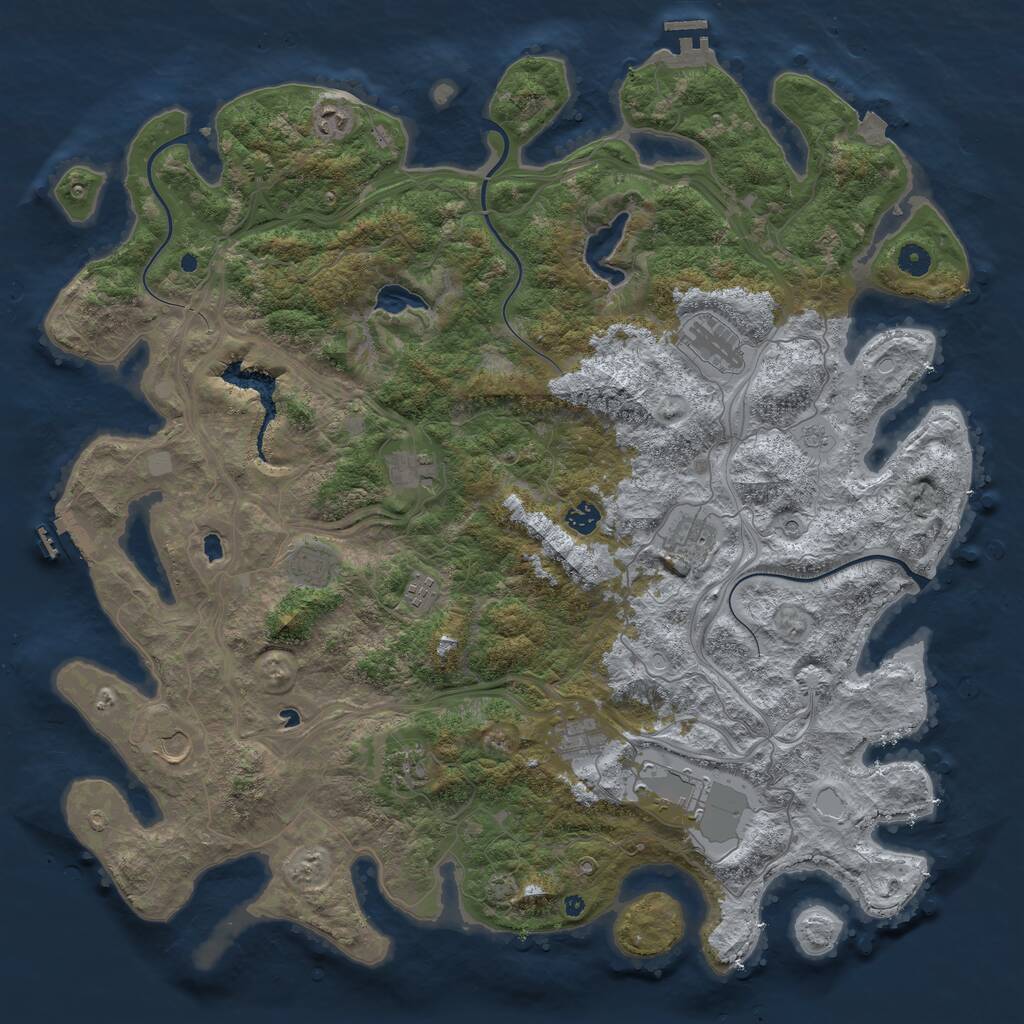 Rust Map: Procedural Map, Size: 4800, Seed: 618467481, 17 Monuments