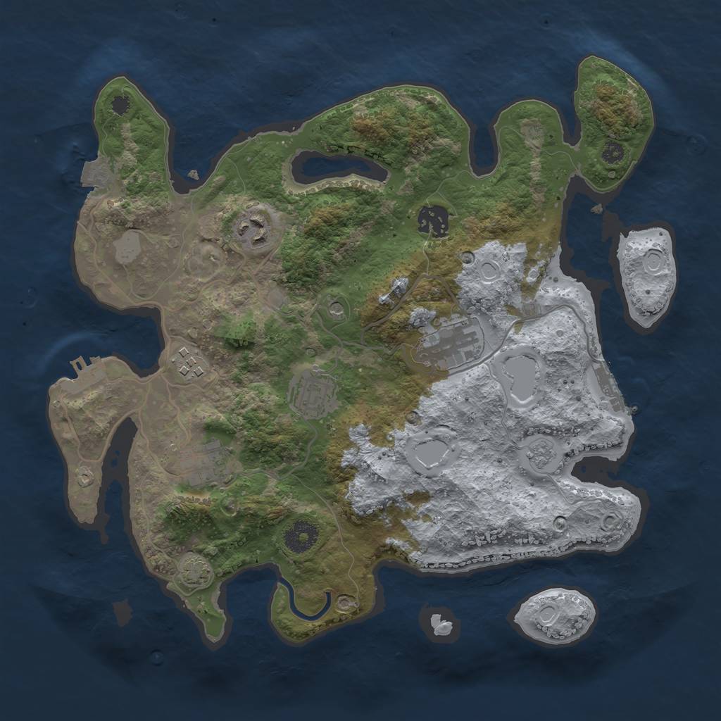 Rust Map: Procedural Map, Size: 3300, Seed: 306000413, 14 Monuments